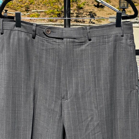 Brooks Brothers 346 Stretch Grey Striped 2 Piece Wool Suit 42L 36x31 - Picture 12 of 16